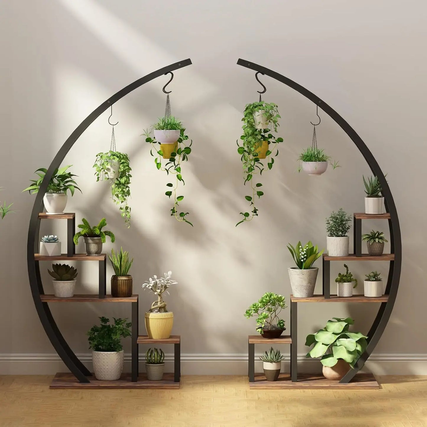 TWISTER.CK 5-Tier Half Moon Metal Plant Stand Indoor Rack
