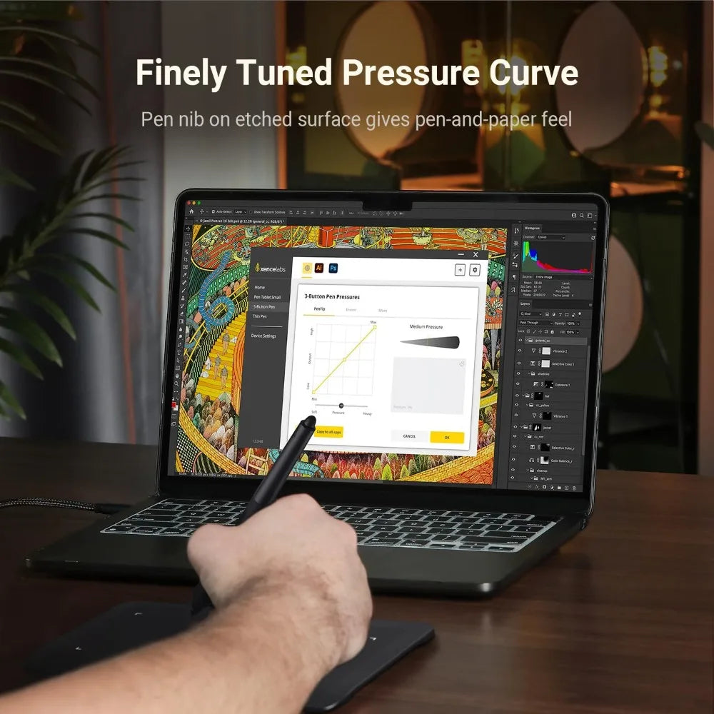 Portable Wireless Drawing Tablet Dual Battery Free Styluses 8192 Levels Pressure