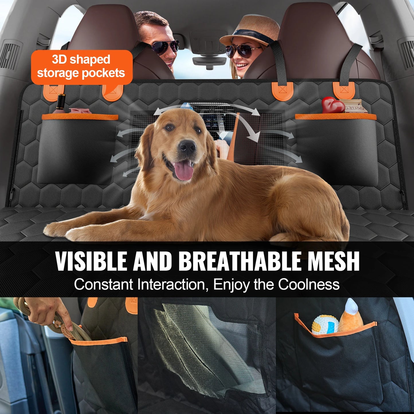SucceBuy Back Seat Extender Dog Car Cover Hammock With Storage