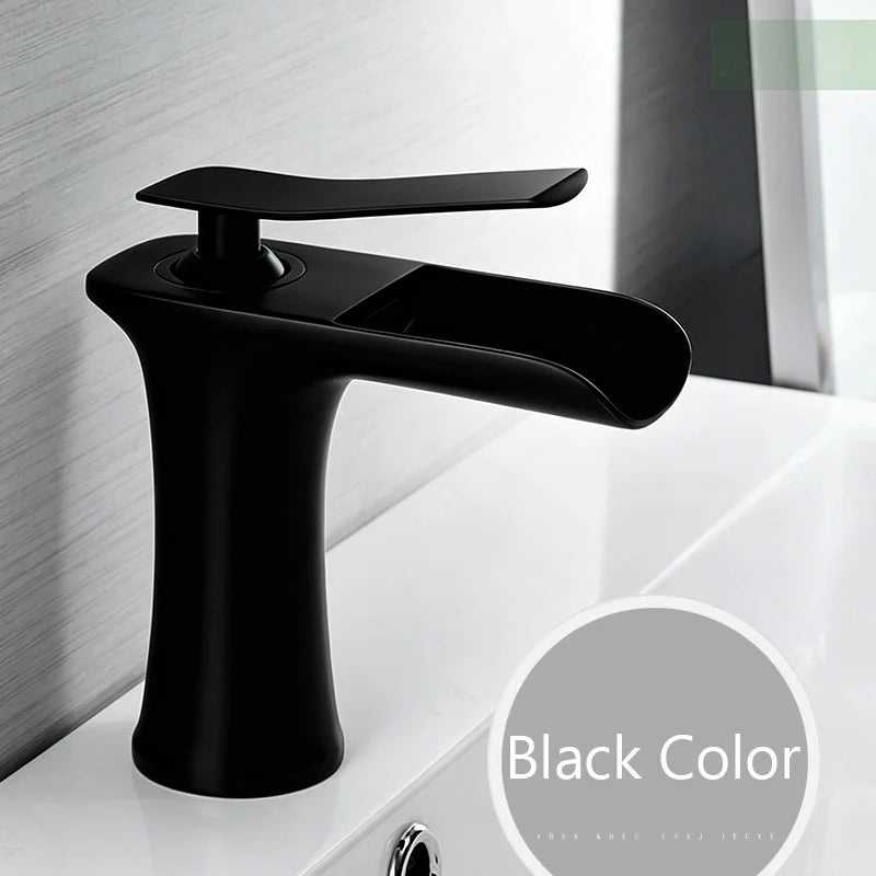 Single Handle Brass Waterfall Bathroom Basin Faucet Mixer Tap