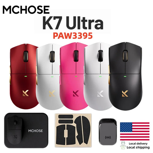 MCHOSE K7 Wireless Gaming Mouse 8K Polling Rate Magnetic Dock