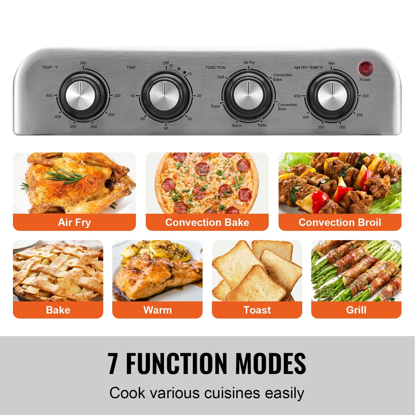 SucceBuy Air Fryer Toaster Oven Stainless Steel 7 In 1