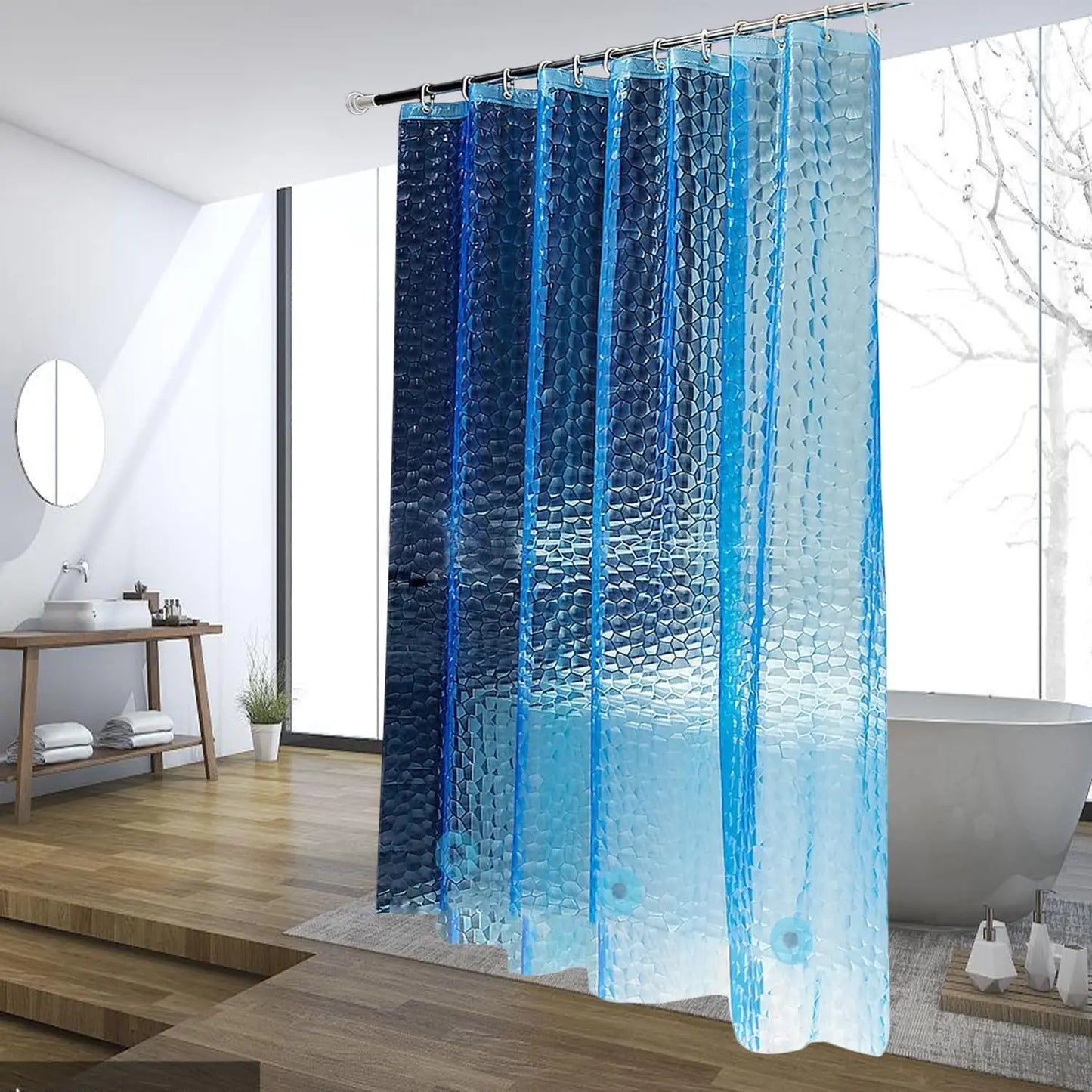 Waterproof EVA Shower Curtain Liner With Weighted Magnets