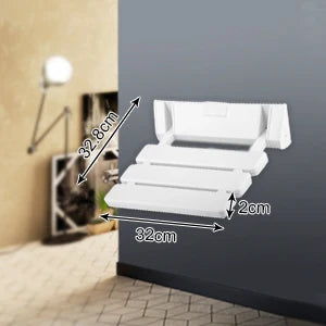Wall Mounted Folding Shower Seat Non Slip Bath Chair White