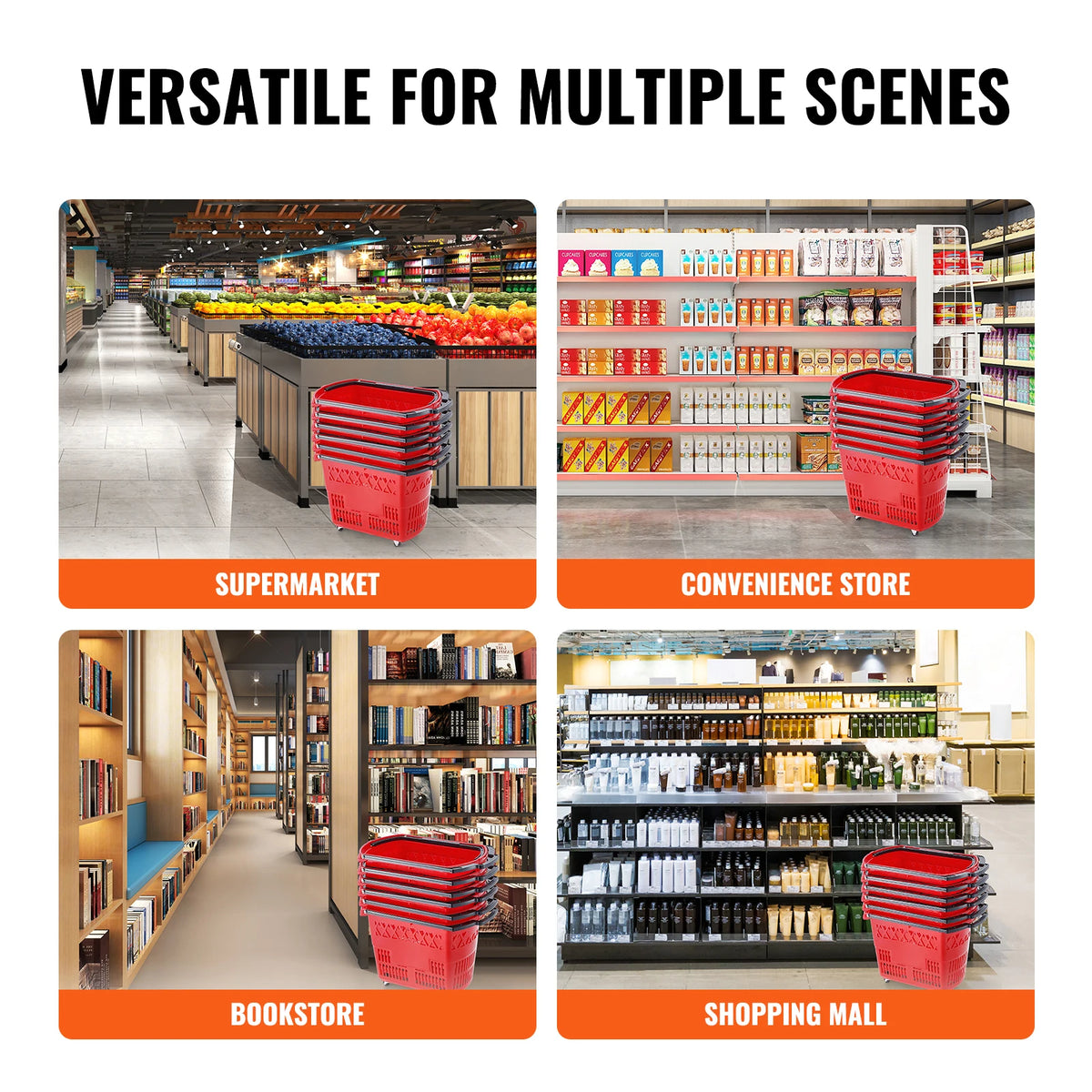 Stackable Rolling Shopping Cart With Wheels For Grocery Use