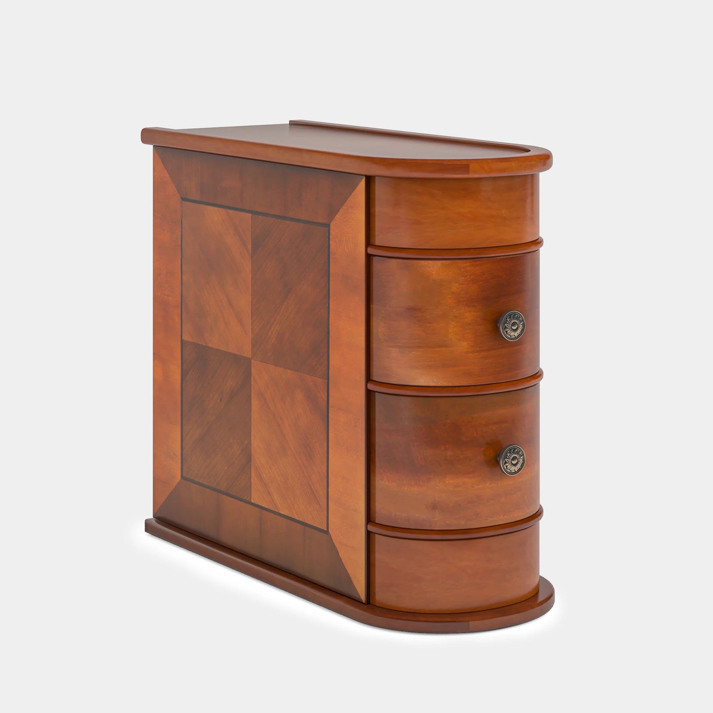 Tribesigns Round Solid Wood End Table With Drawer Nightstand