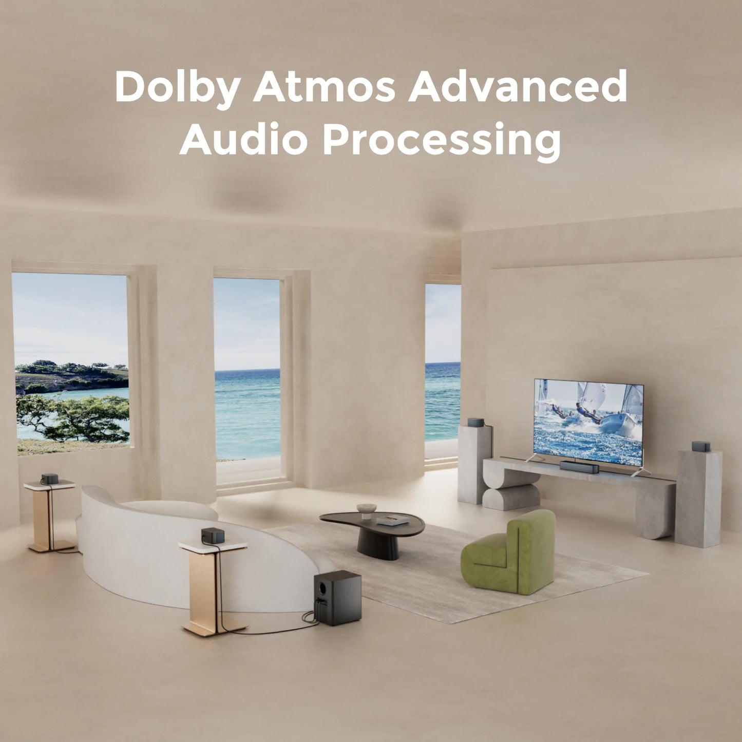 ULTIMEA Poseidon D80 7.1 Channel Dolby Atmos Soundbar Wireless Subwoofer