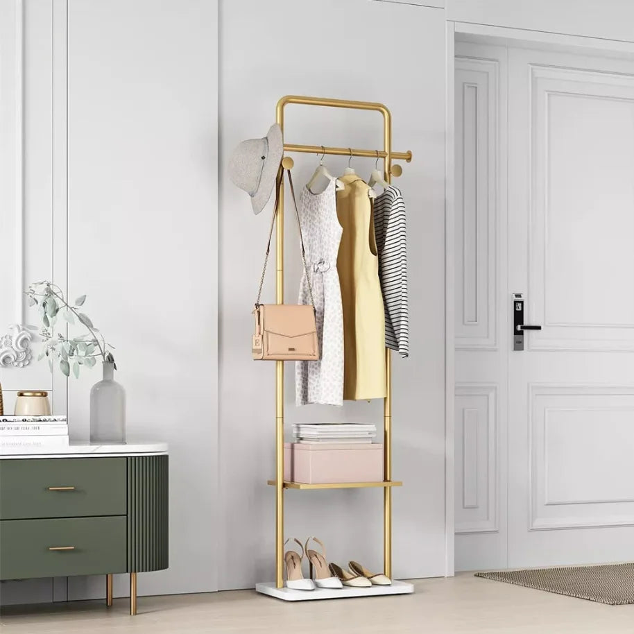 Wisfor Heavy Duty Corner Coat Rack With Marble Base Stand