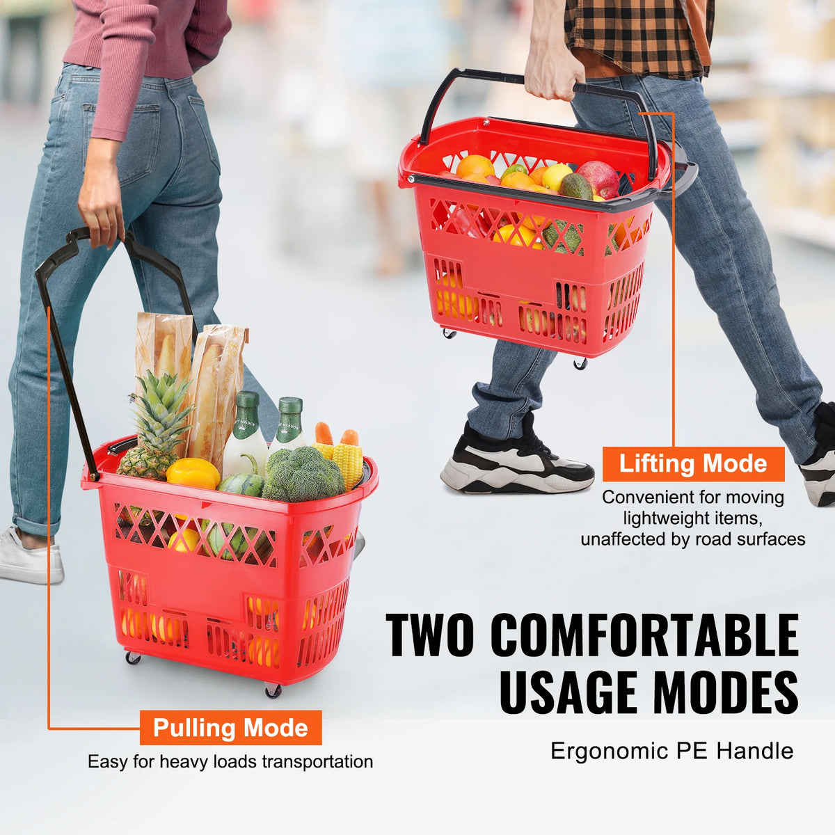 Stackable Rolling Shopping Cart With Wheels For Grocery Use