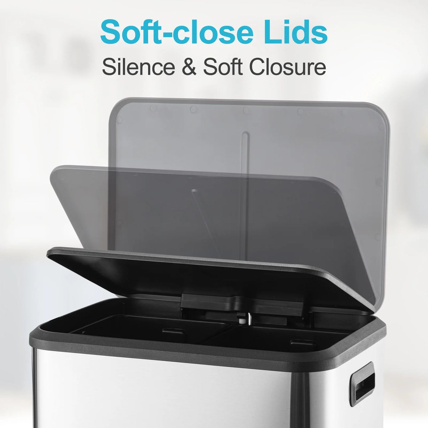 TWISTER.CK Dual Compartment Stainless Steel Kitchen Trash Can