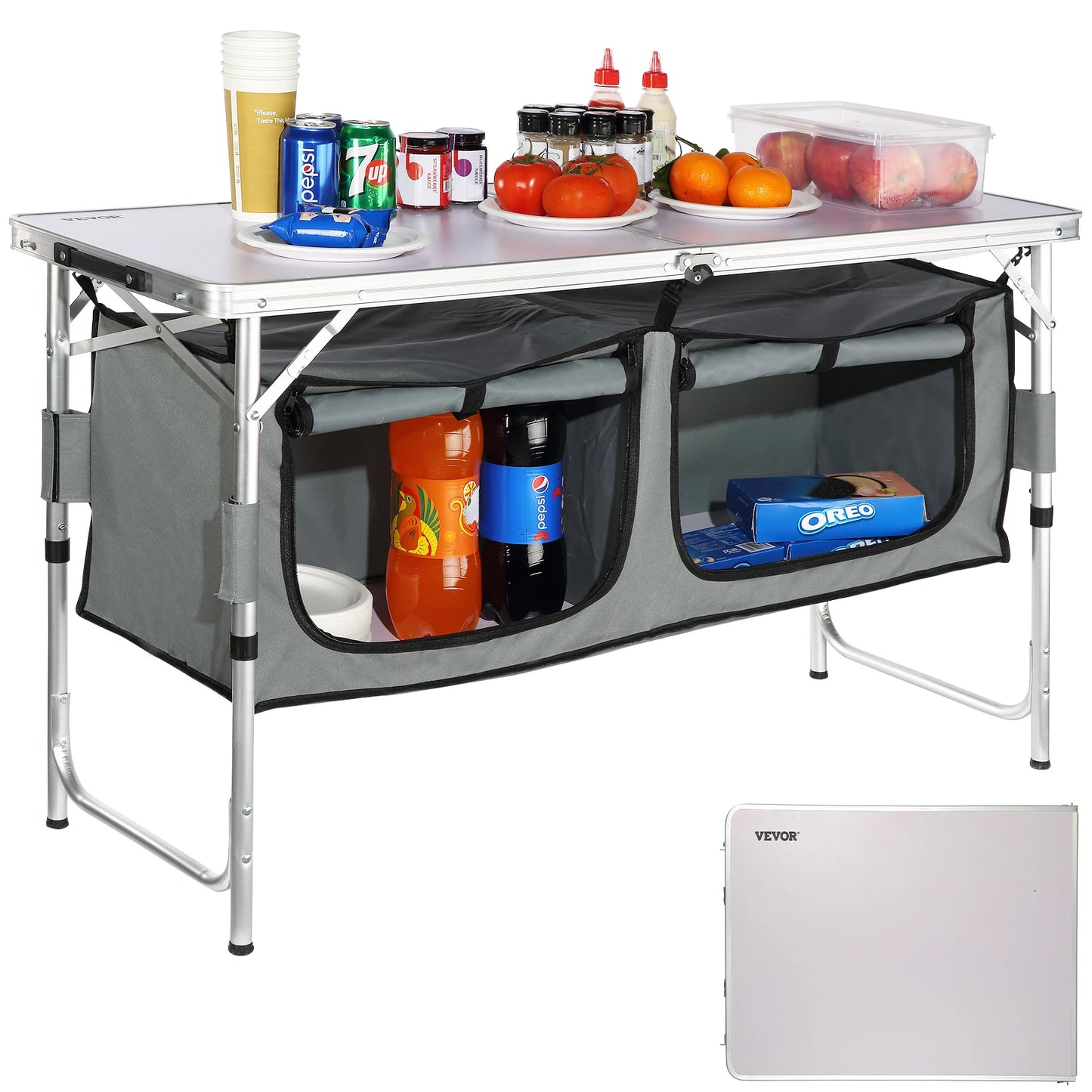 VEVOR Camping Kitchen Table Outdoor Folding MDF Table for Campsites