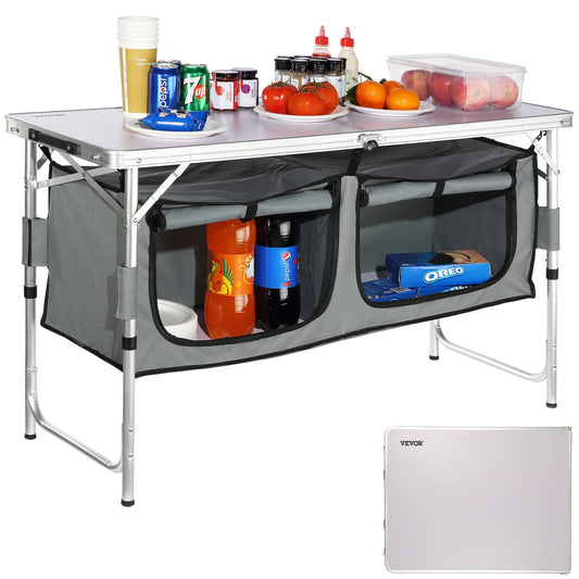 VEVOR Camping Kitchen Table Outdoor Folding MDF Table for Campsites