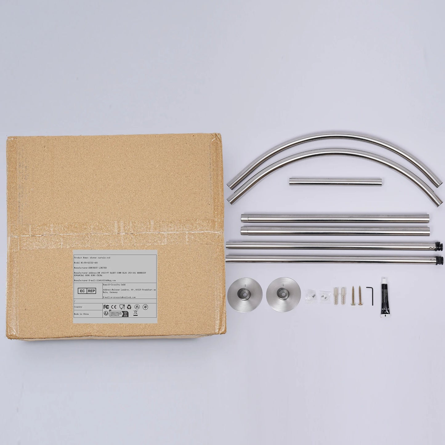 Stainless Steel No Drilling L Shape Shower Curtain Rod Rustproof