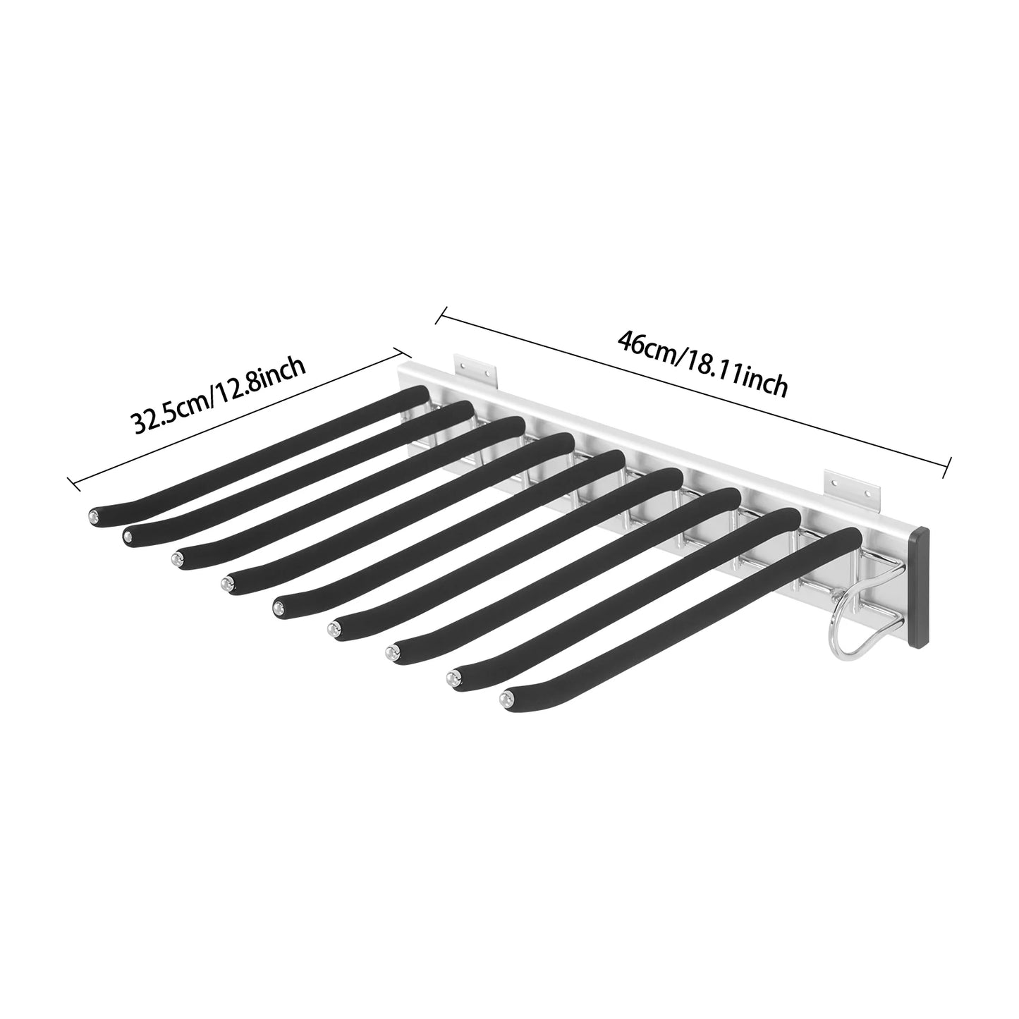 Bymaocar Pull Out Pants Rack 9 Rods Wall Mount Organizer