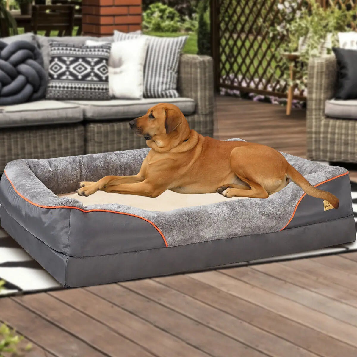 BINGOPAW Orthopedic Memory Foam Dog Bed With Bolstered Cushion