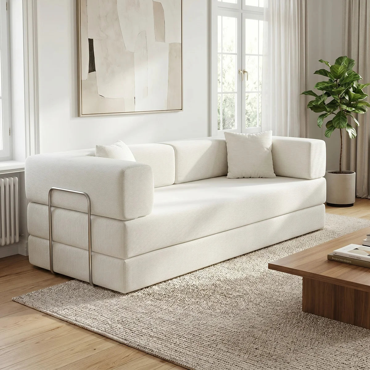 YQzyphyna Futon Sofa Bed Convertible Couch 4 In 1 Comfort