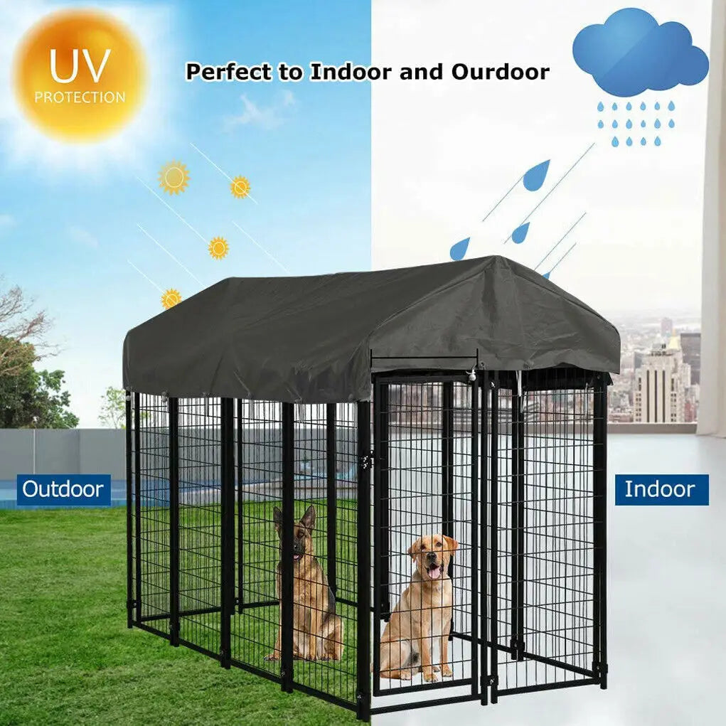 Oversize Outdoor Dog Cage With Roof High Fence For Large Pets