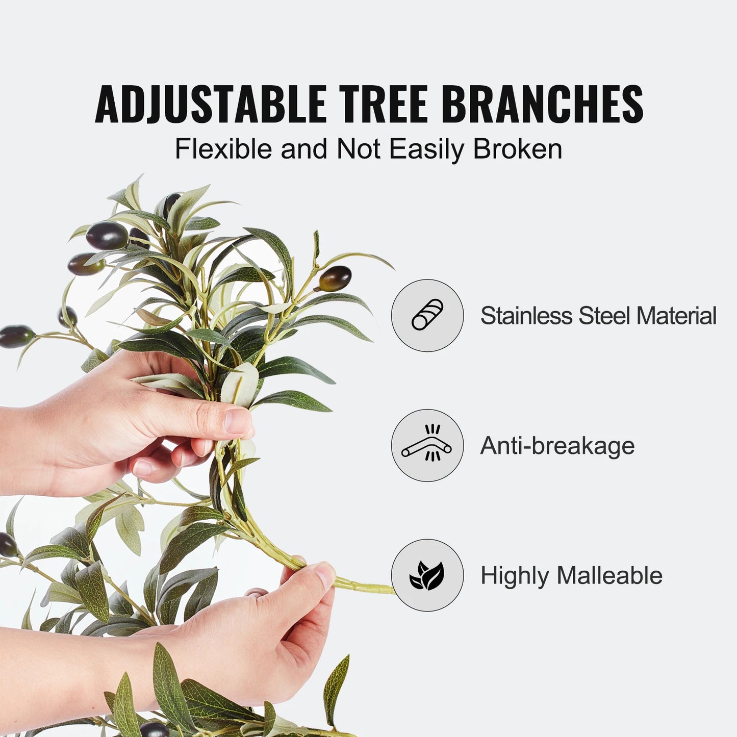 SucceBuy Artificial Olive Tree Faux Plant With Anti Tip Protection