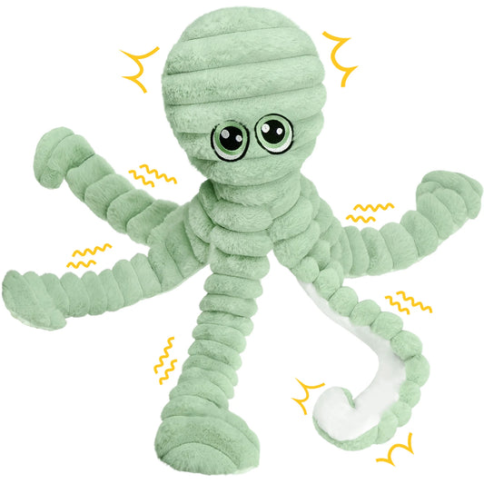 Octopus Design Squeaky Plush Dog Teeth Grinding Toy