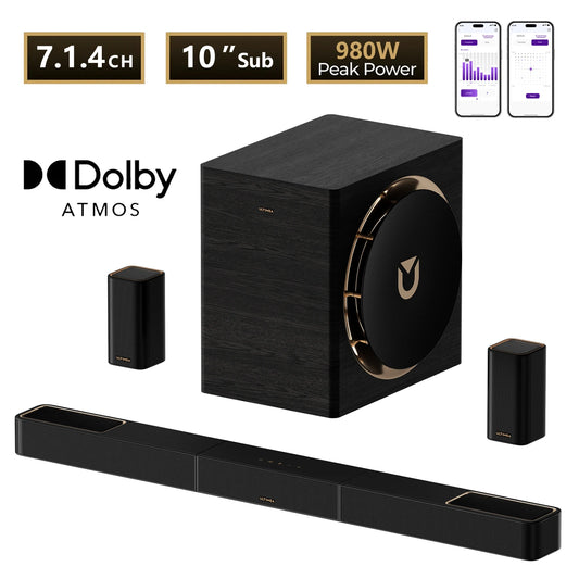 Ultimea 7.1 Dolby Atmos Soundbar With Subwoofer And Rear Speakers