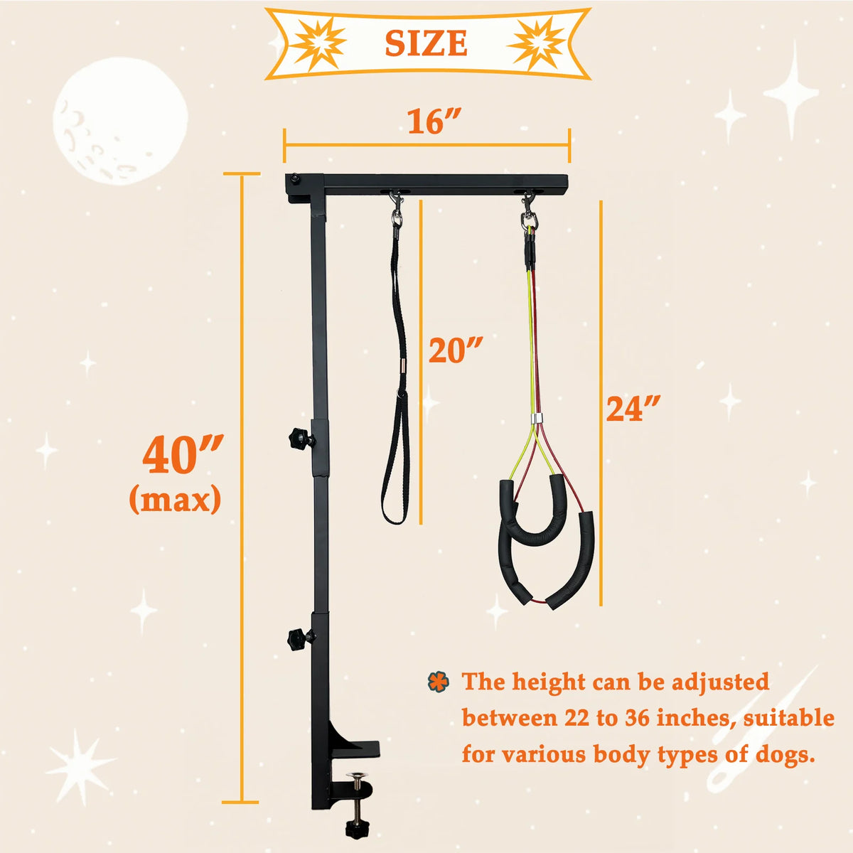Adjustable Dog Grooming Arm With Haunch Holder