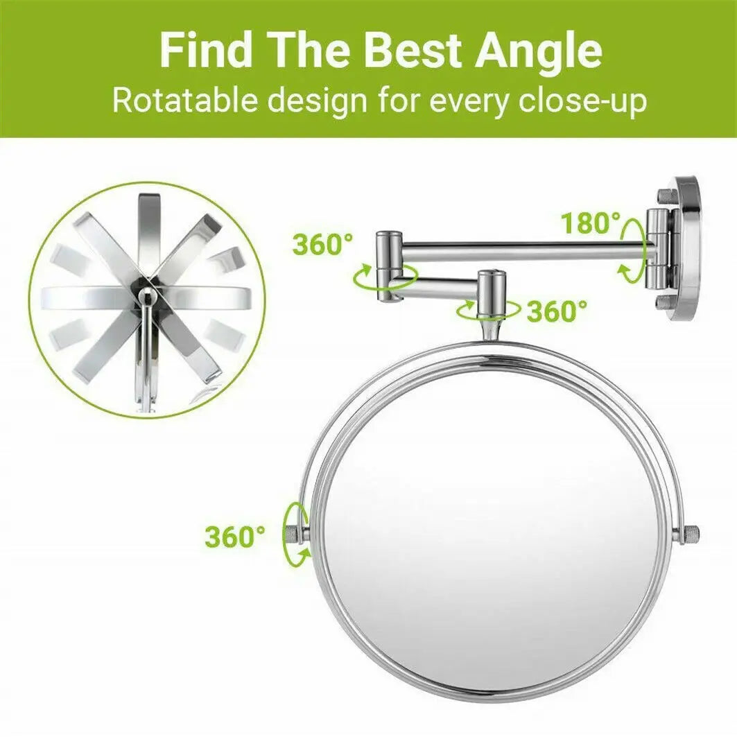 BORWART 10X Magnifying Wall Mounted Double Sided Vanity Mirror
