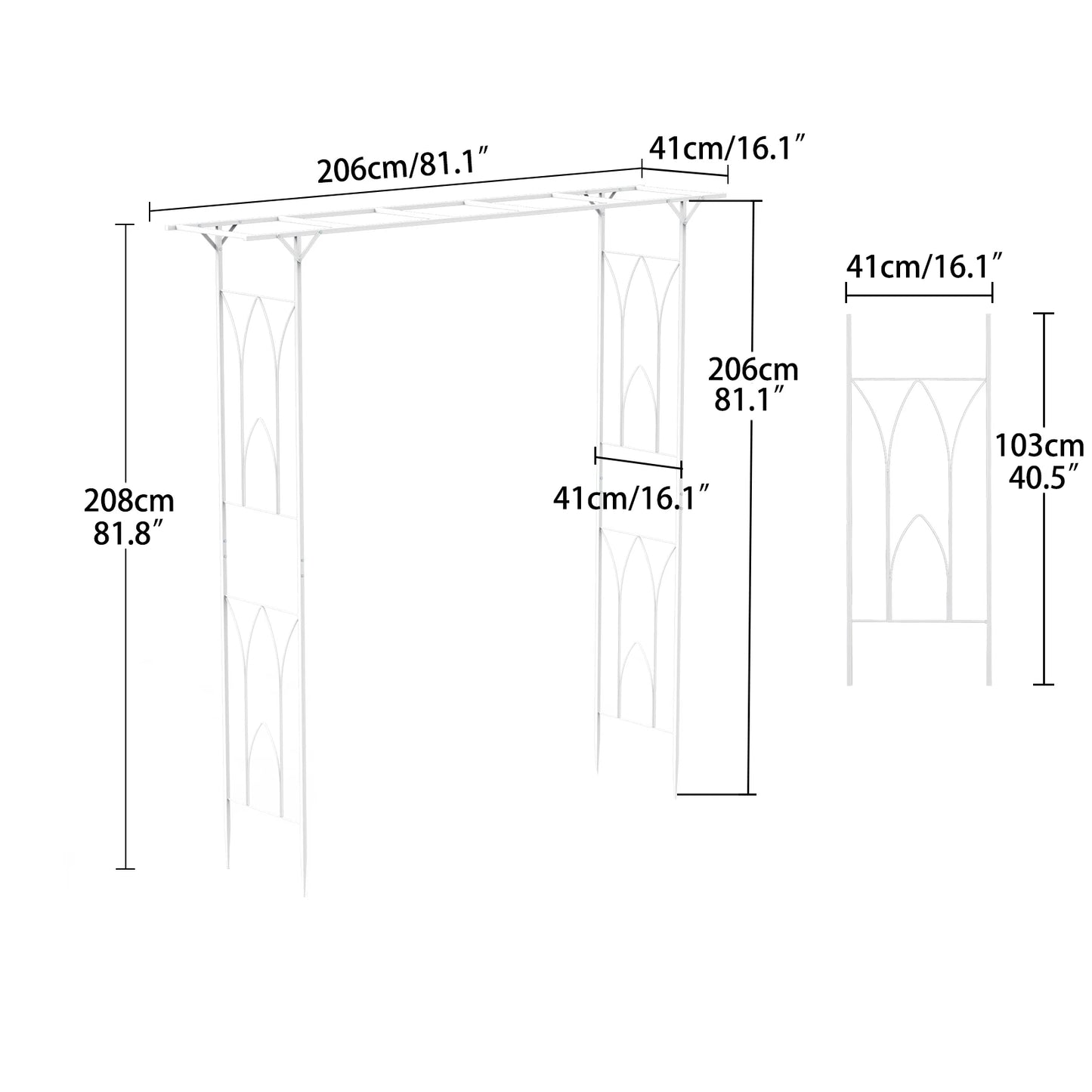 Garden Arch Arbor Metal Wedding Arch Decor Outdoor Pergola Trellis