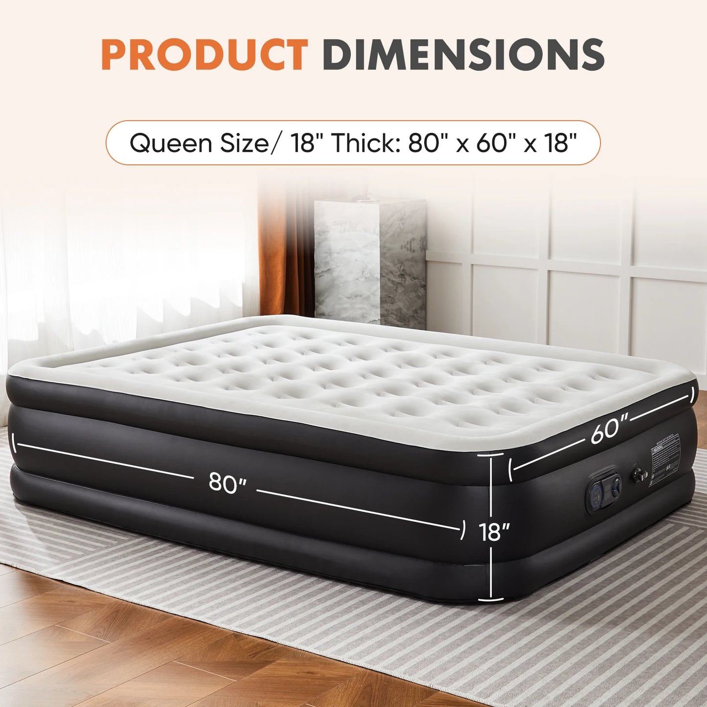 MCQ Air Mattress With Built In Pump Non Slip Camping