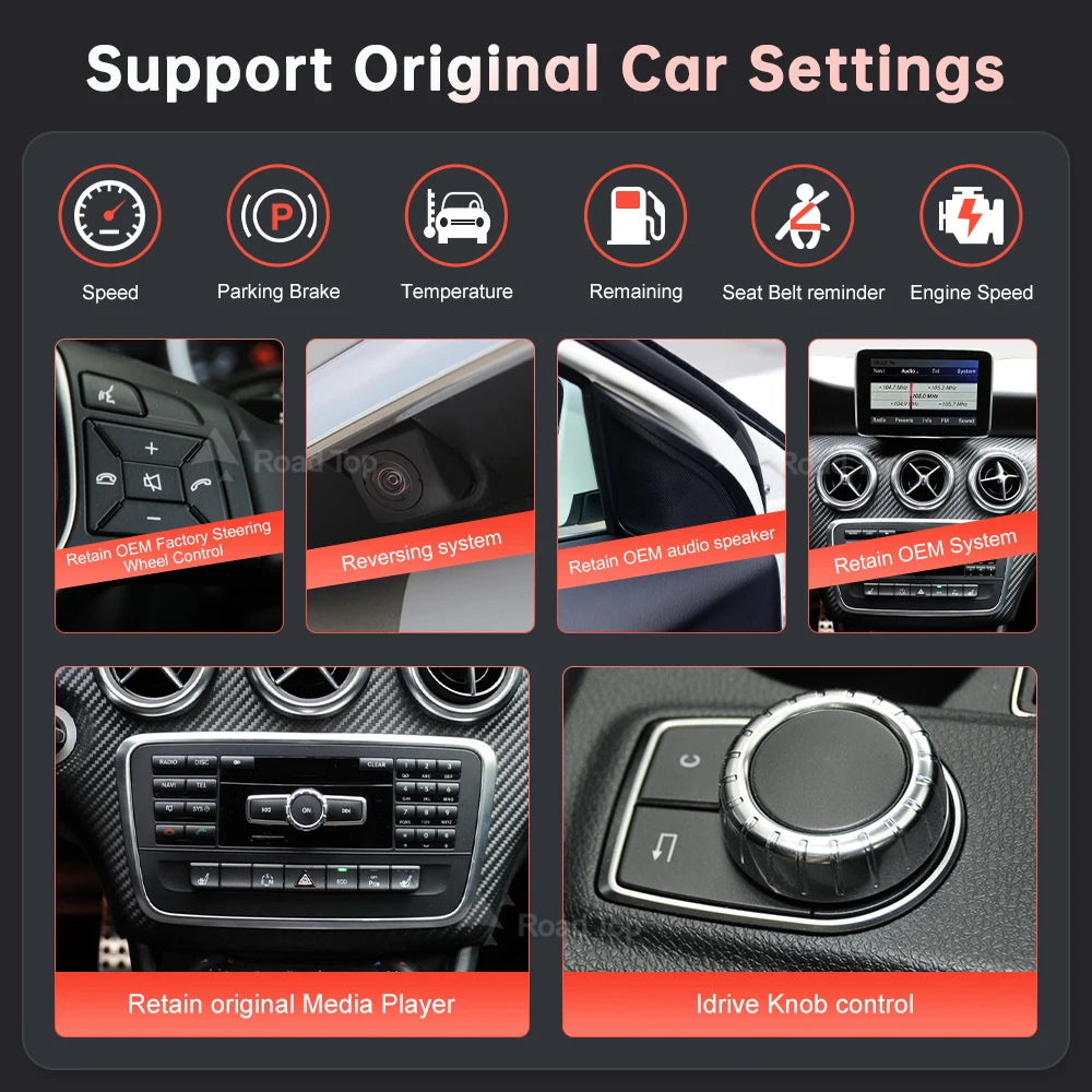 Road Top Benz NTG45 Touch Screen Car Multimedia Display CarPlay