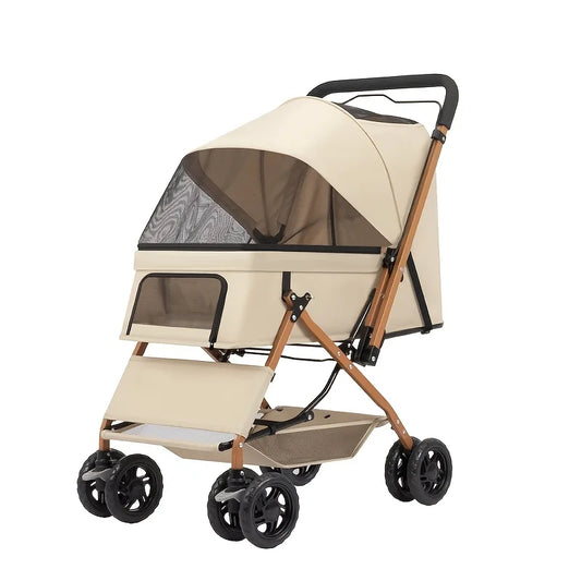 D09 Four Wheel Pet Stroller for Dogs and Cats Portable Travel Cart