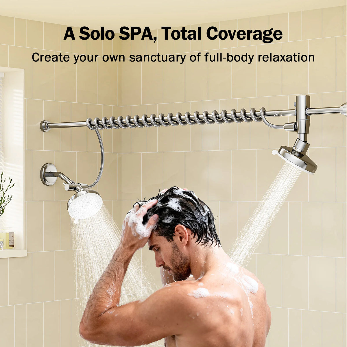 Huytrw Dual Adjustable High Pressure Shower Head For Couples