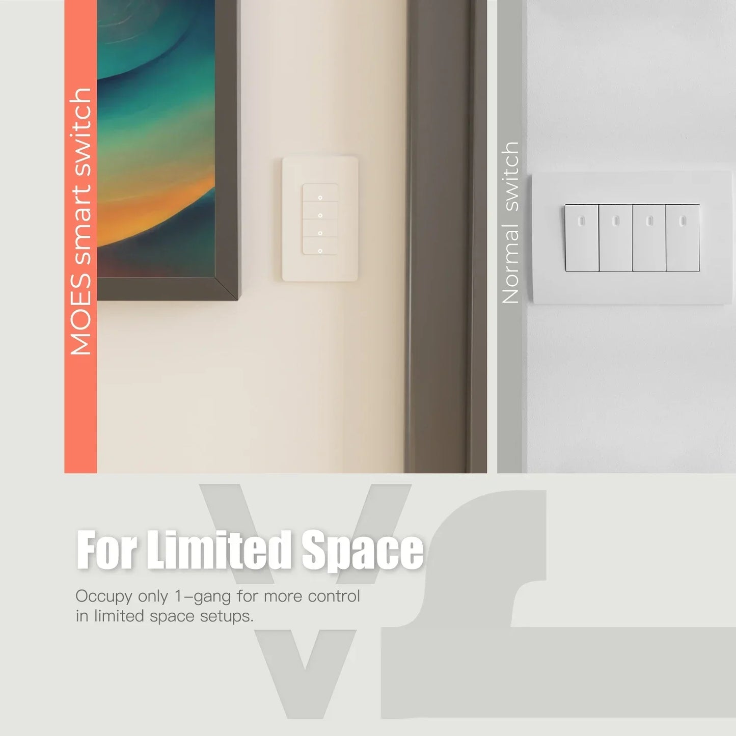 Moes ZigBee Tuya Smart Light Switch US Push Button