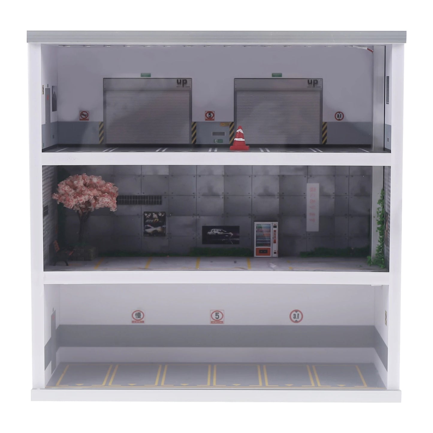 1:64 Diorama Parking Garage Display Case With LED Light