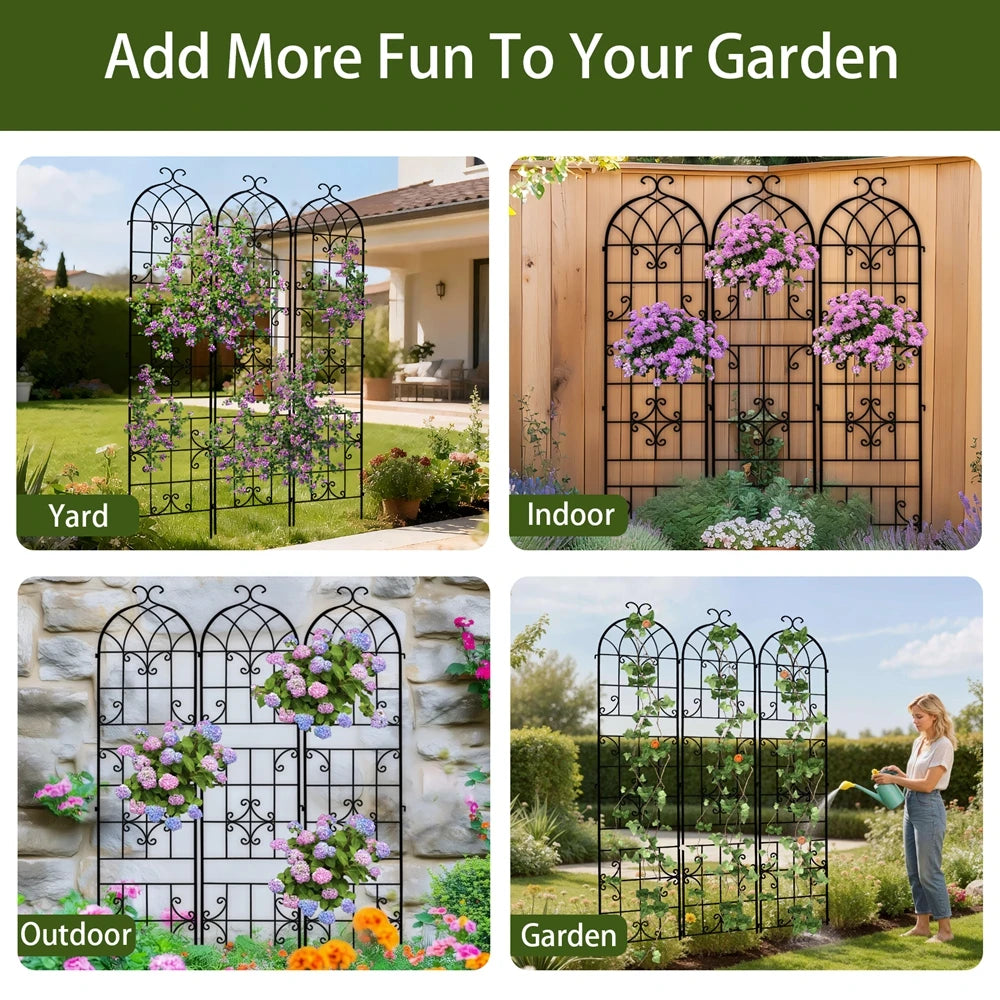 Tall Metal Garden Trellis For Climbing Plants