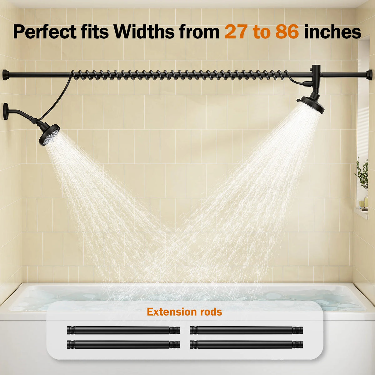 Huytrw Dual Adjustable High Pressure Shower Head For Couples