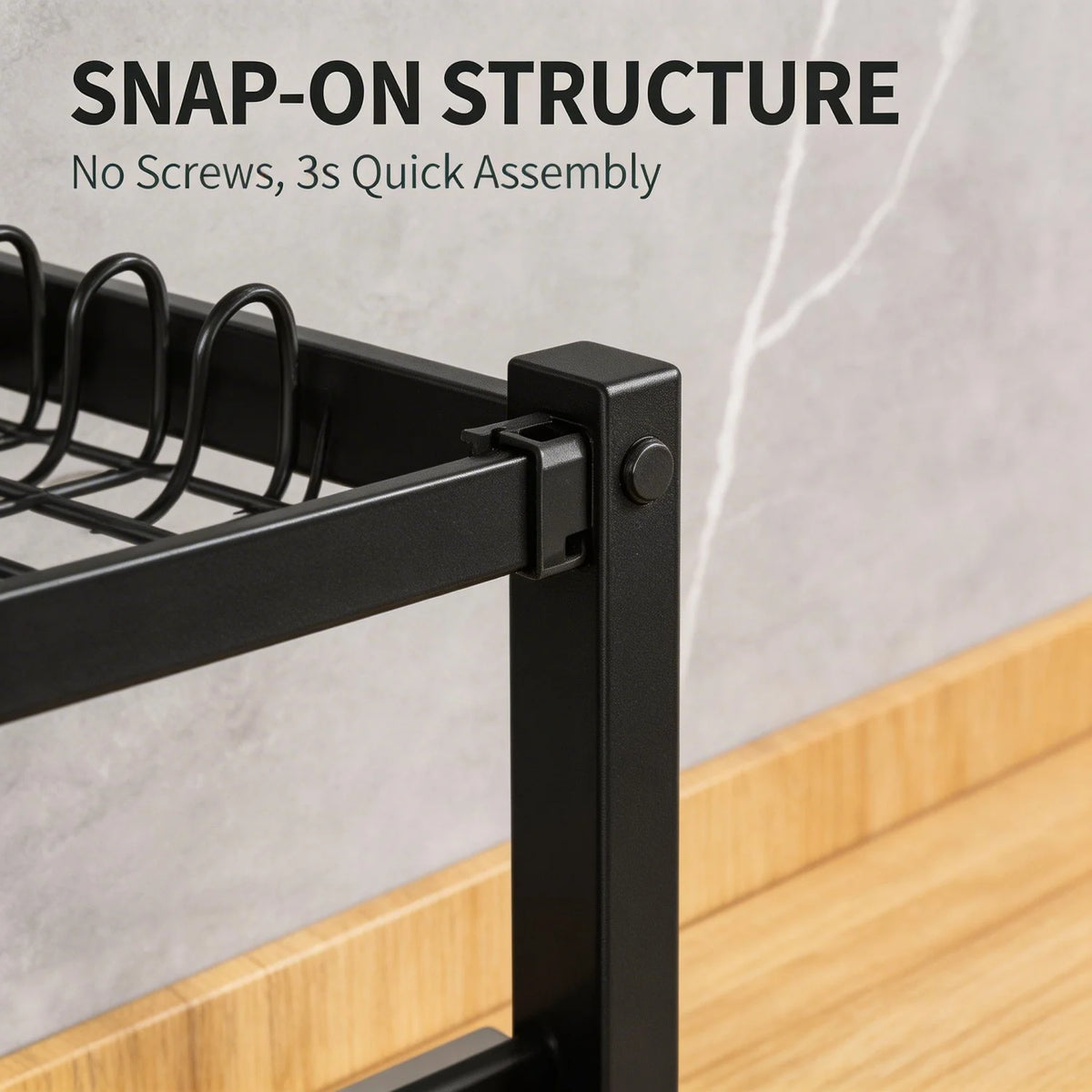 HiMISS Kitchen Countertop Dish Drying Rack With Drainage Tray