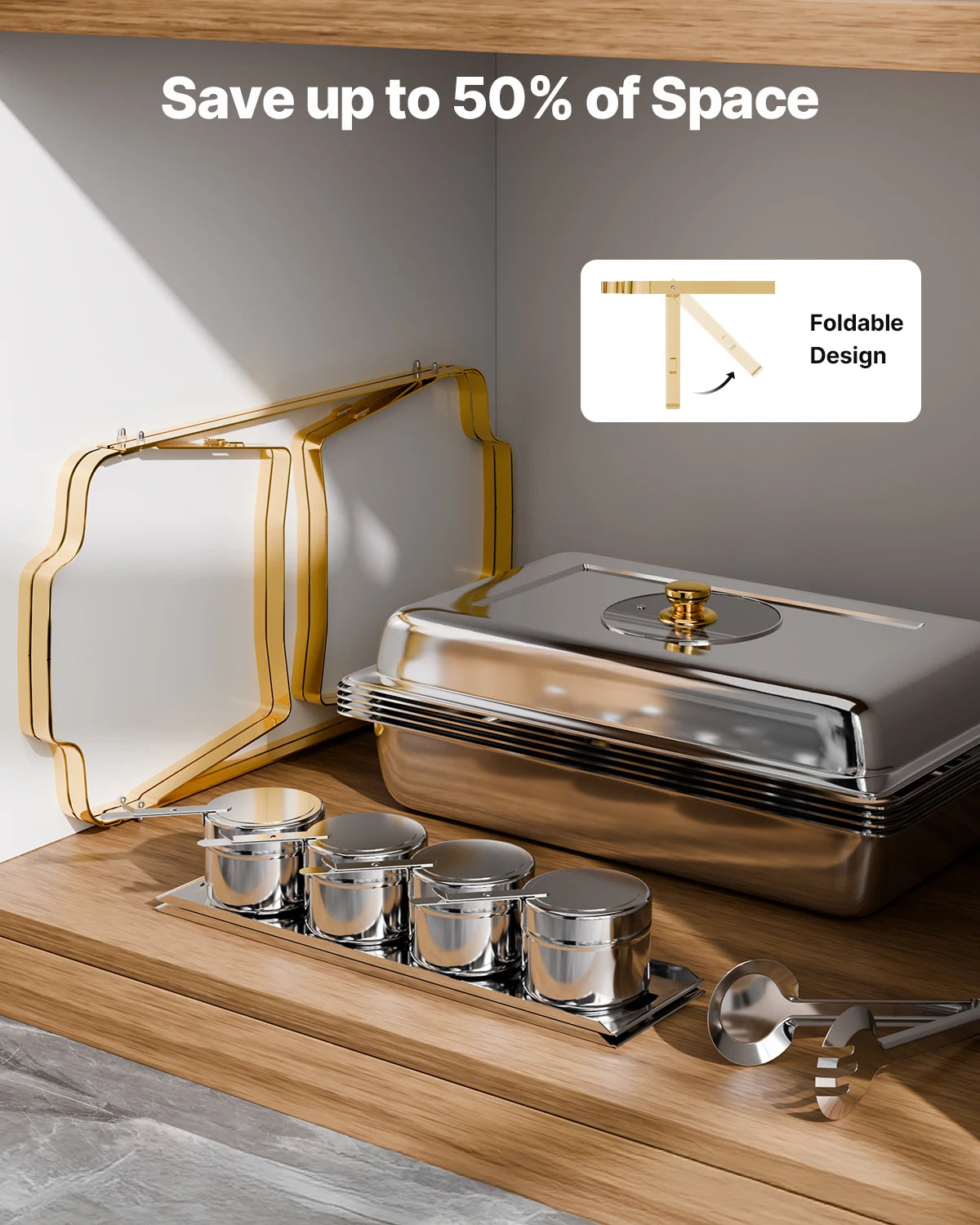 SucceBuy Stainless Steel Chafing Dish Buffet Set For Party Banquet
