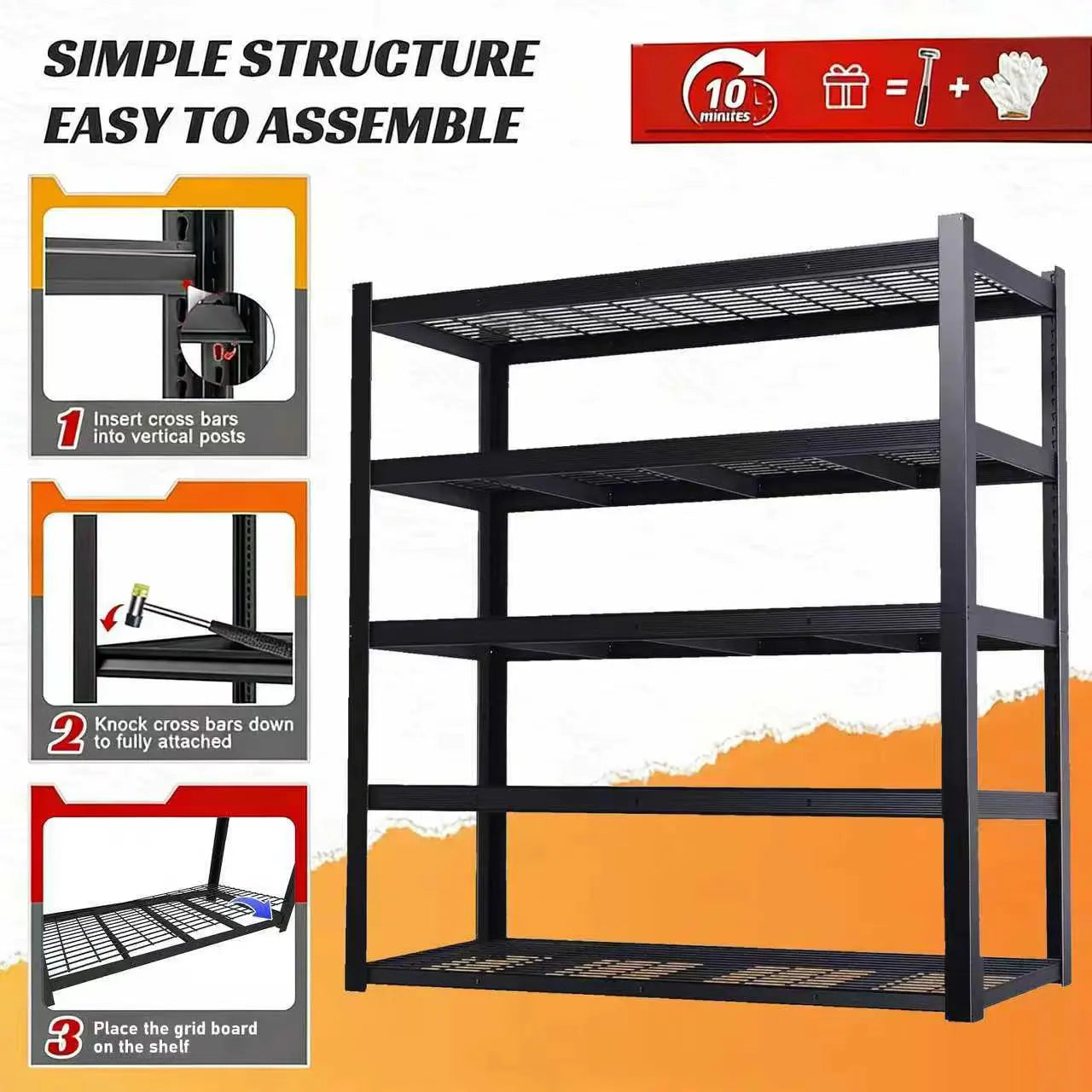 Adjustable Metal Double Layer Shelving Unit Commercial Grade Utility Rack