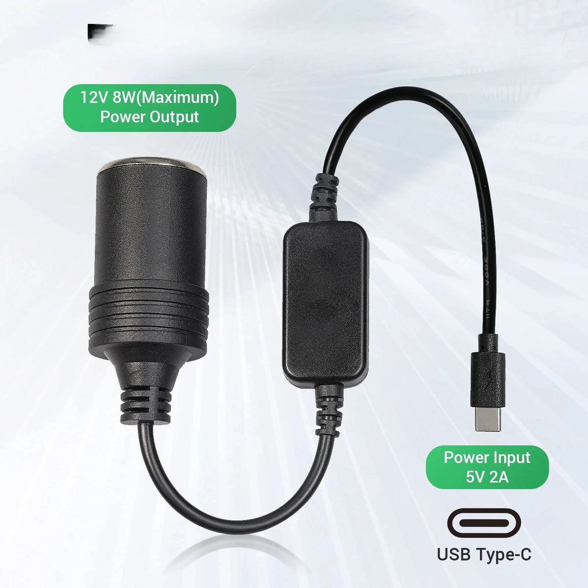 USB To 12V Cigarette Lighter Socket Adapter Converter Car