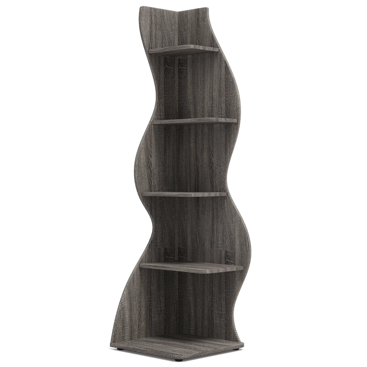 Tribesigns Modern Wooden Corner Bookshelf For Home Office Storage