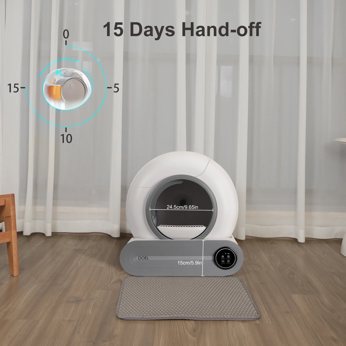 DOEL Self Cleaning Cat Litter Box With Smart App Control