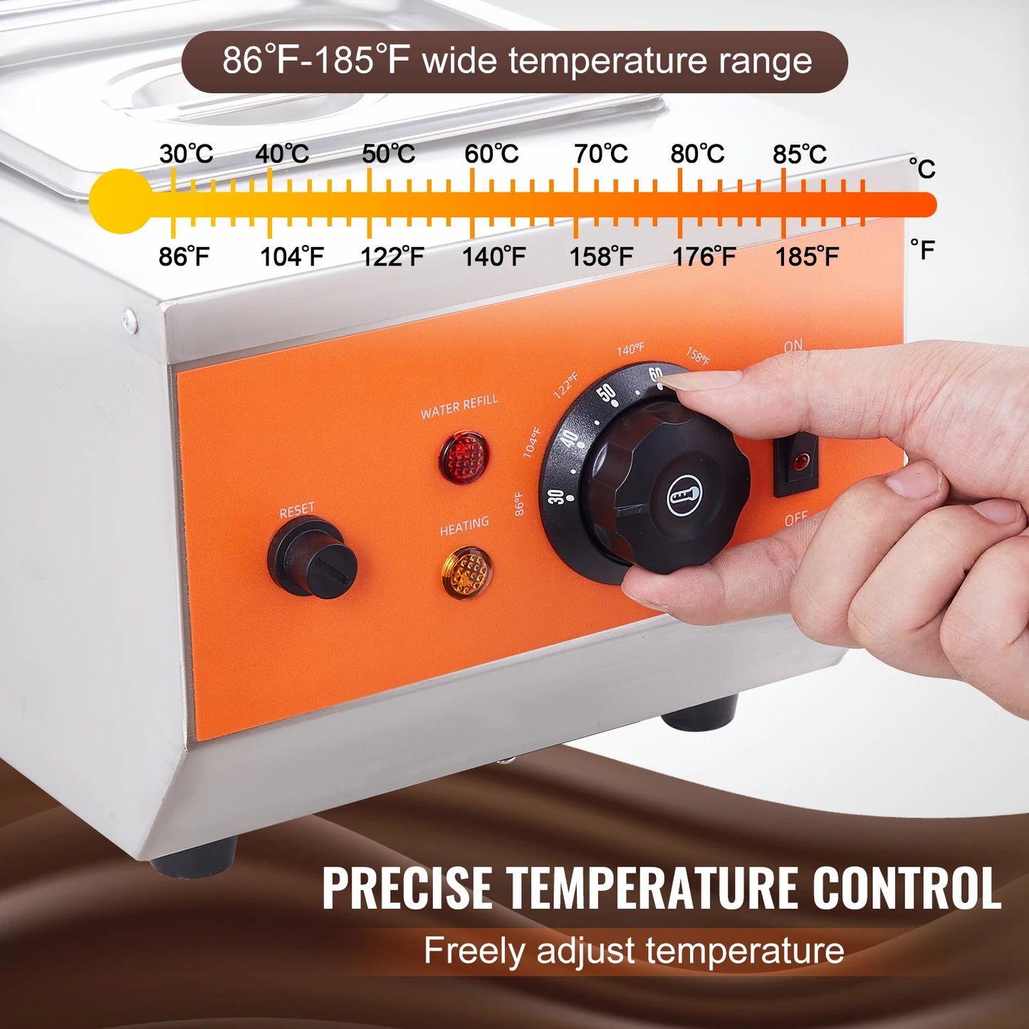SucceBuy Electric Chocolate Tempering Machine Two Tank Cascade Melter