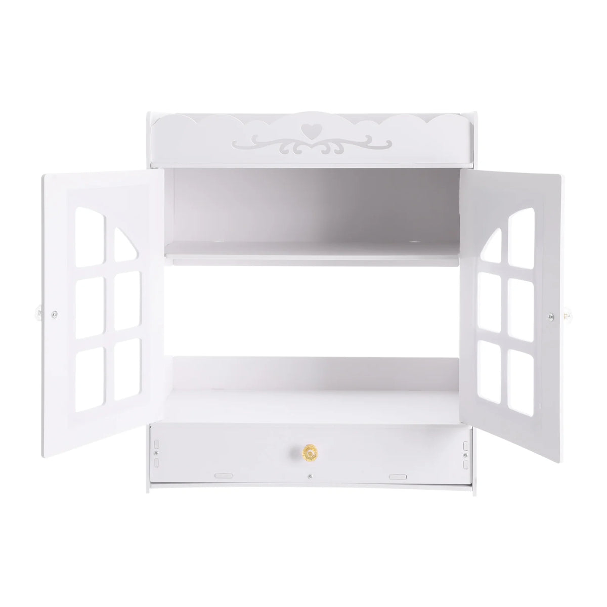 Wall Mounted Bathroom Organizer With Four Waterproof Plastic Shelves