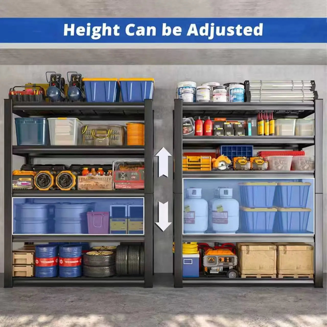 Adjustable Metal Double Layer Shelving Unit Commercial Grade Utility Rack