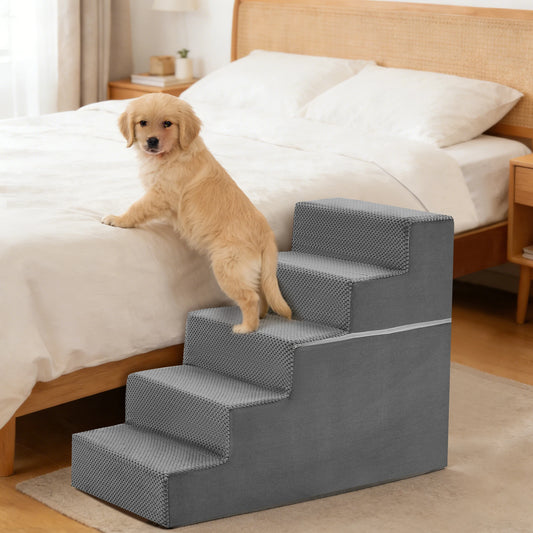 JHK Universal Curved Step Foam Dog Stairs Ramp