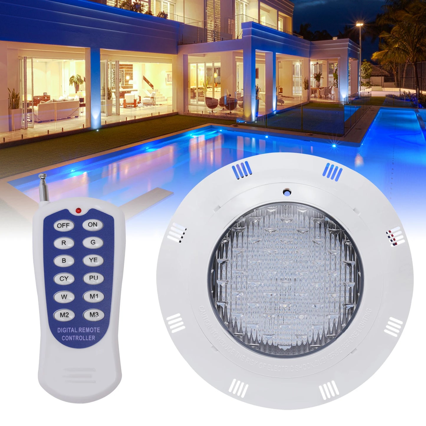 AC 12V RGB Underwater Pool Light IP68 With Remote Control