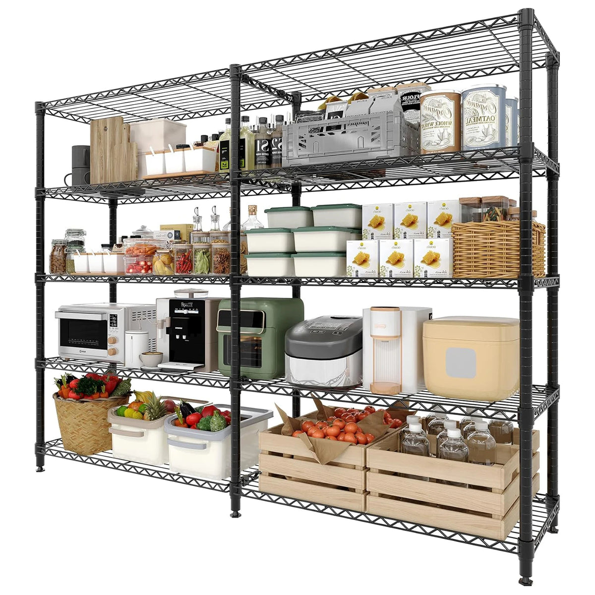 TWISTER Heavy Duty Metal Storage Shelves For Kitchen Organization