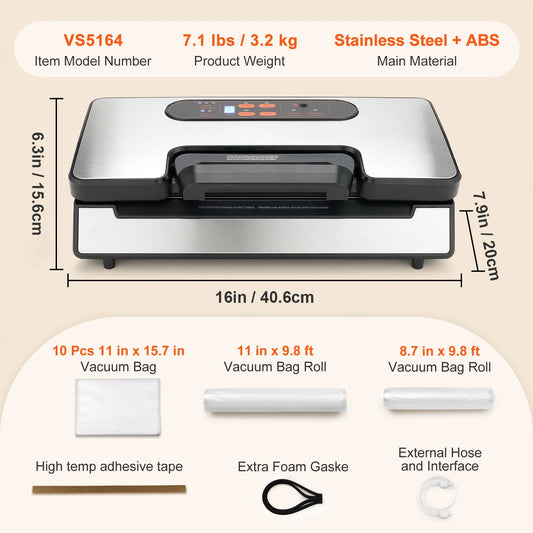 SucceBuy Vacuum Sealer Machine 130W 90Kpa With Free Bags