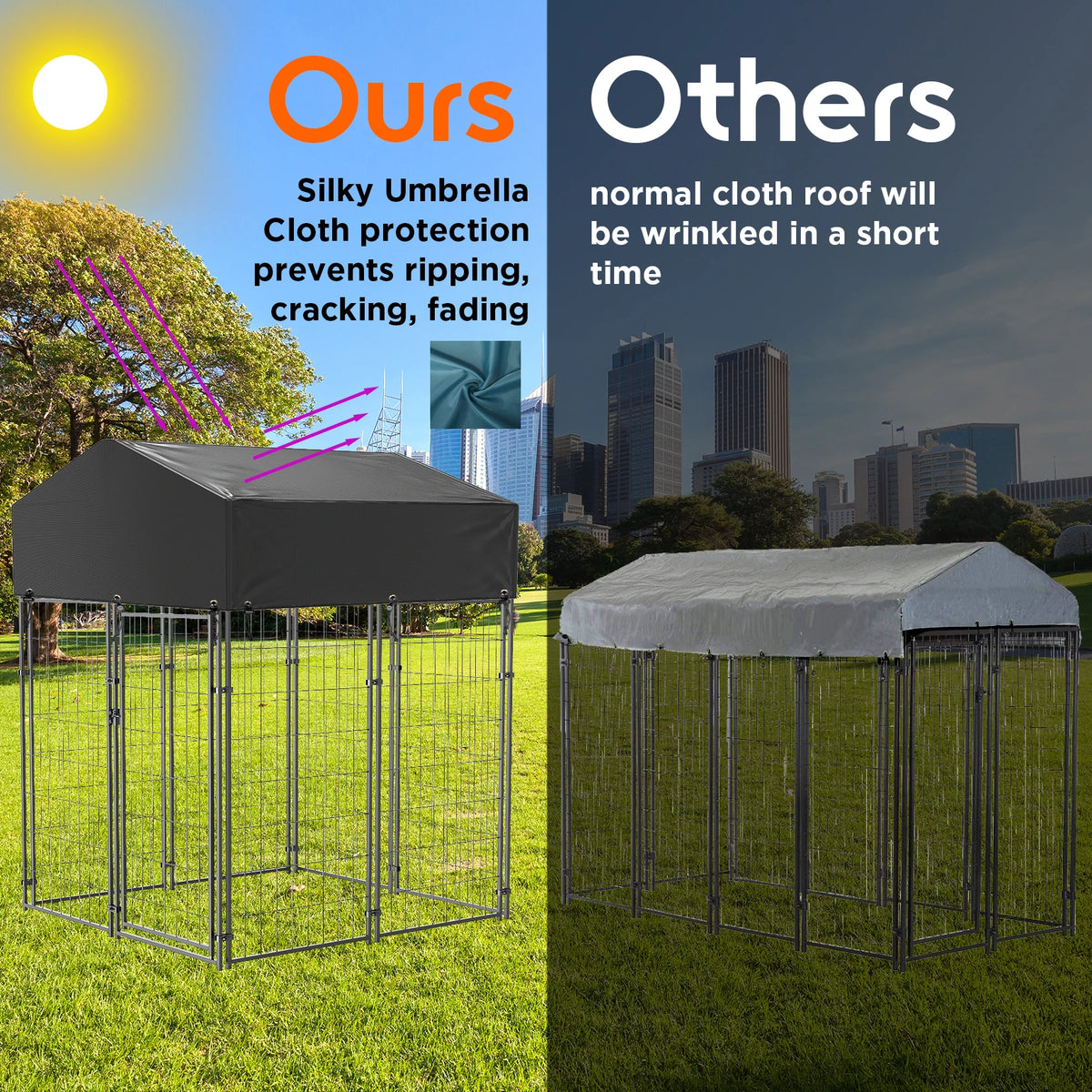 Oversize Outdoor Dog Cage With Roof High Fence For Large Pets
