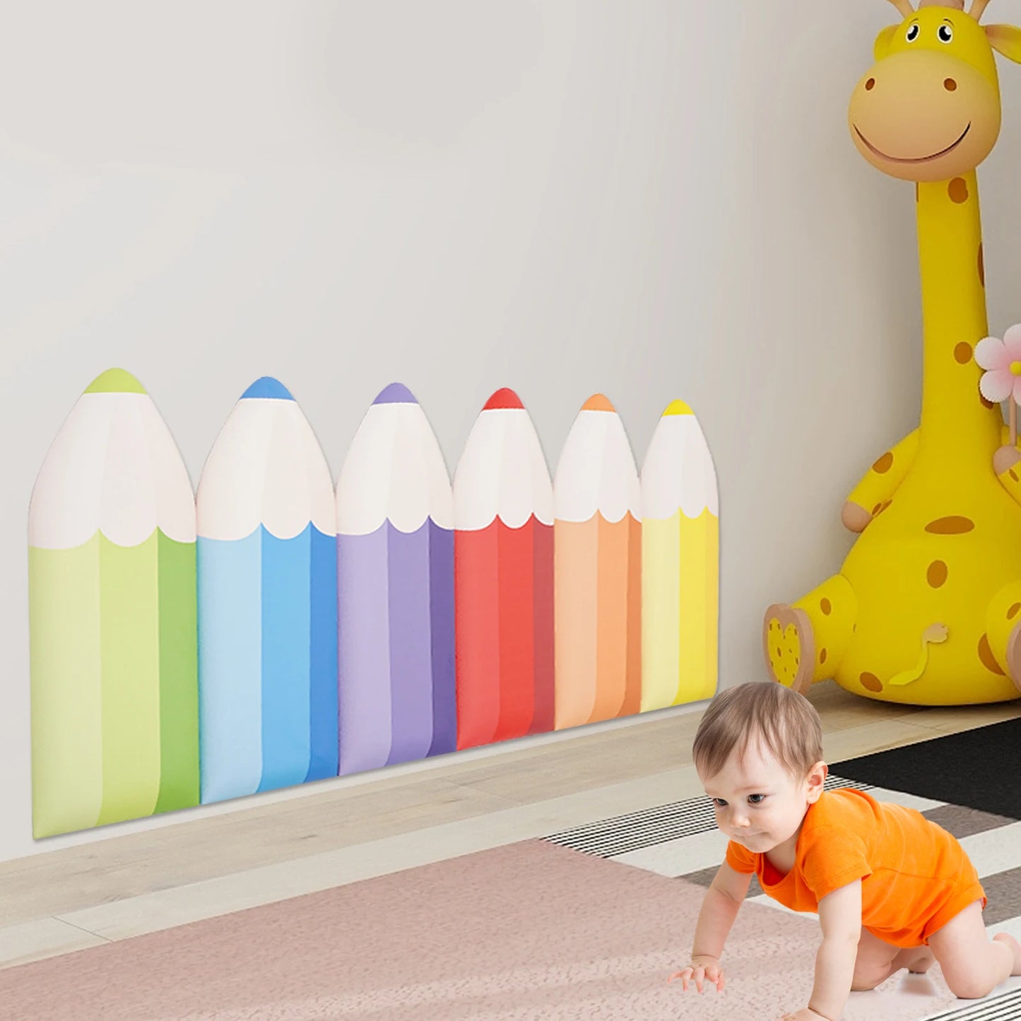 Pencil Wall Stickers Anti Collision Cushions For Kids